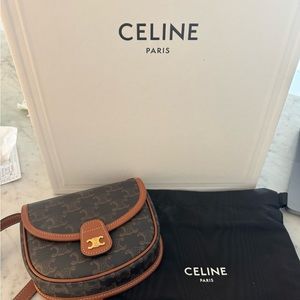 Celine Mini Besace Triomphe Canvas Crossbody Bag
